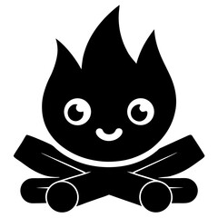 Obraz premium Black and white cartoon cat vector illustration sitting with a smiling face and cute tail