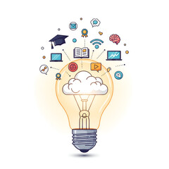 Lightbulb cloud knowledge