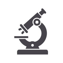 Modern science laboratory optical microscope instrument icon for research and education discovery