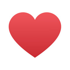 Vibrant red heart symbol representing love, passion, romance, and health with a subtle gradient