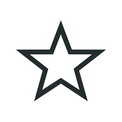 Clean black outline star icon representing favorite status ranking quality and success symbol