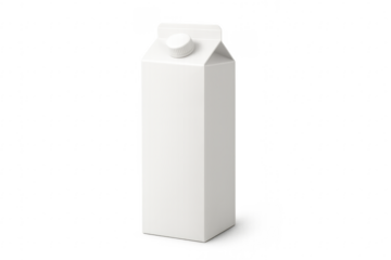White milk juice carton packaging with screw cap