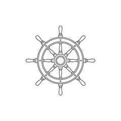 Obraz premium Vector illustration of vintage ship wheel illustration