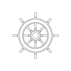 Obraz premium Vector illustration of vintage ship wheel illustration