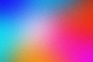 Abstract glowing summer grainy noise texture with red white blue pink orange gradient background poster header