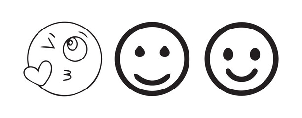 Negative Emotion Icons Set in Black and White