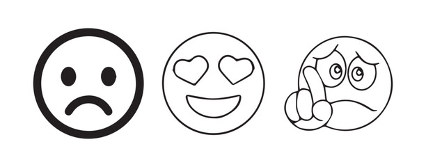 Unhappy Mood Emoji Collection Vector
