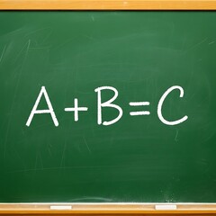 Simple Math Equation on a Chalkboard.
