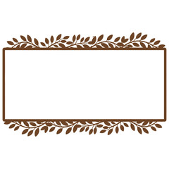 Brown Leaf Top Border Frame