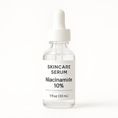 Skincare Serum Collection Set Niacinamide Dropper Isolated on Blank White Fake Product Image with No Brand or Logo