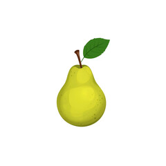 Pear Illustration | Green Pear PNG Clipart | Fresh Fruit Drawing for Stickers, Sublimation, Digital Art & Printables