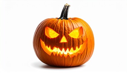 Obraz premium Halloween pumpkin with carved scary face 