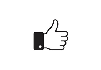 A black outline of a hand with the thumb up signifying approval or agreement