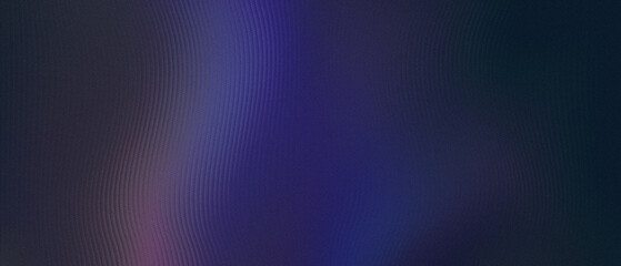 Abstract dark background with violet gradient and distorted glass texture. Wavy reflective surface with noise and relief creating a dramatic artistic effect.