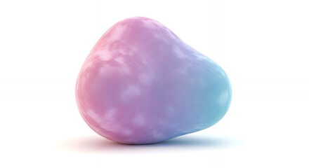 Abstract colorful blob with smooth gradients in pastel pink and blue tones
