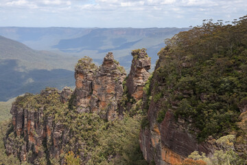 View of landscape in national park at blue mountain at australia