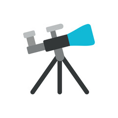 Telescope icon in vibrant color for stargazing, night sky, and cosmic visuals.