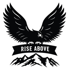 Obraz premium Powerful eagle flying above mountain peaks embodying the spirit of freedom