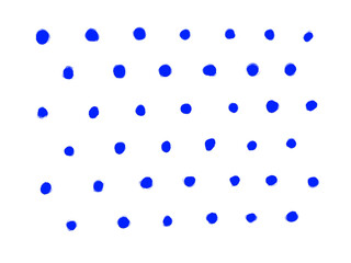 青い油絵の具で描かれた水玉模様