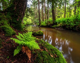 Obraz premium Lush forest stream (3)