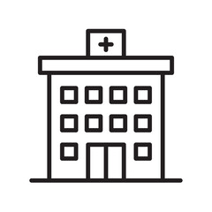 Editable Hospital Building Line Icon