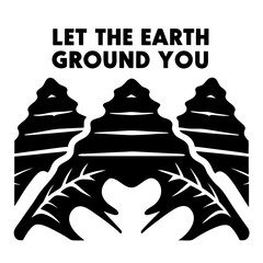 Let the Earth Ground You, a graphic rendering of stylized leaves