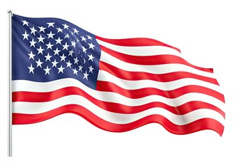 Obraz premium American flag waving proudly in the breeze