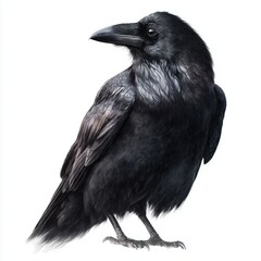 Raven bird illustration, white background cut out png