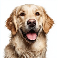 Golden Retriever dog portrait isolated, white background cut out png