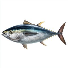 Tuna fish illustration, white background cut out png