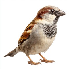 Sparrow bird isolated on white background cut out png, white background cut out png