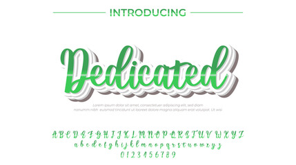 Dedicated - Elegant 3D Script Font with Handwritten Style for Modern Typography and Branding