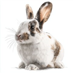 Fototapeta premium Adorable bunny rabbit, isolated on white background cut out png