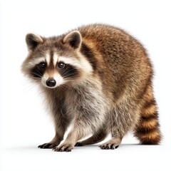 Fototapeta premium Raccoon isolated on white background cut out png, white background cut out png