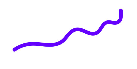 Purple wavy curved line with rounded ends for underline, divider, highlight, abstract stroke, and decorative graphic design element