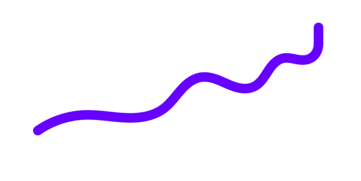 Purple wavy curved line with rounded ends for underline, divider, highlight, abstract stroke, and decorative graphic design element