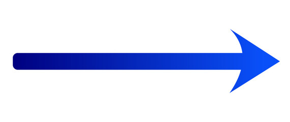 Blue straight right arrow with rounded tail for direction, navigation, forward movement, and...