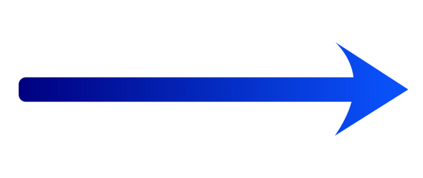 Blue straight right arrow with rounded tail for direction, navigation, forward movement, and infographic highlight - Powered by Adobe