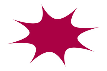 Red starburst explosion shape for highlight, sale sticker, comic effect, promotional badge, advertisement, and abstract graphic design element