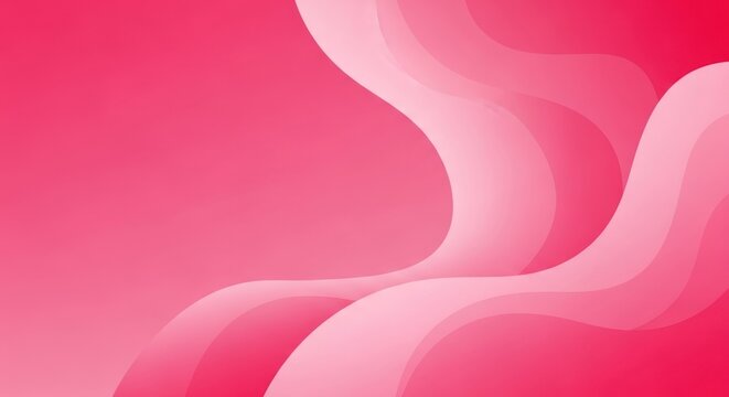 Abstract pink and red wave shapes on a gradient background.