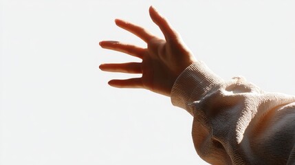 Elegant Hand Gesture Against Light Background for Artistic Concept