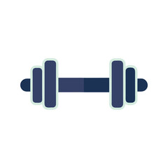 Simple clean dumbbell icon representing fitness health and strength training exercise equipment for gym workouts and weightlifting activities isolated on white vector