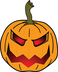 Halloween pamkin character. Vector illustration. Isolated on white background