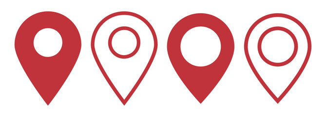 Simple red map pin.  map pin vector,icon