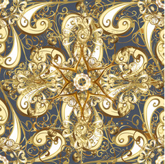 seamless pattern with gold ornament