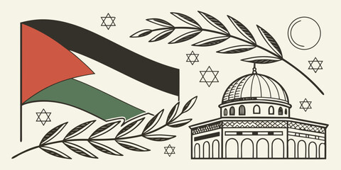 Minimal Palestine Freedom Concept Vector