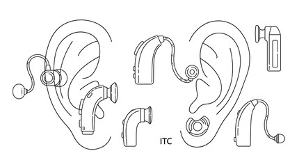 Hearing Aid Types Diagram.