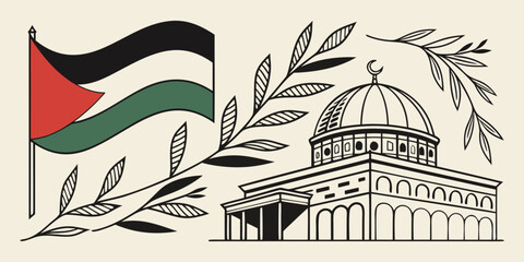 Modern Abstract Palestine Flag Vector