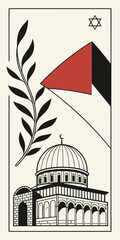 Minimal Palestine Heritage Vector Illustration