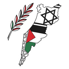 Vector Illustration Olive Tree Of Palestine